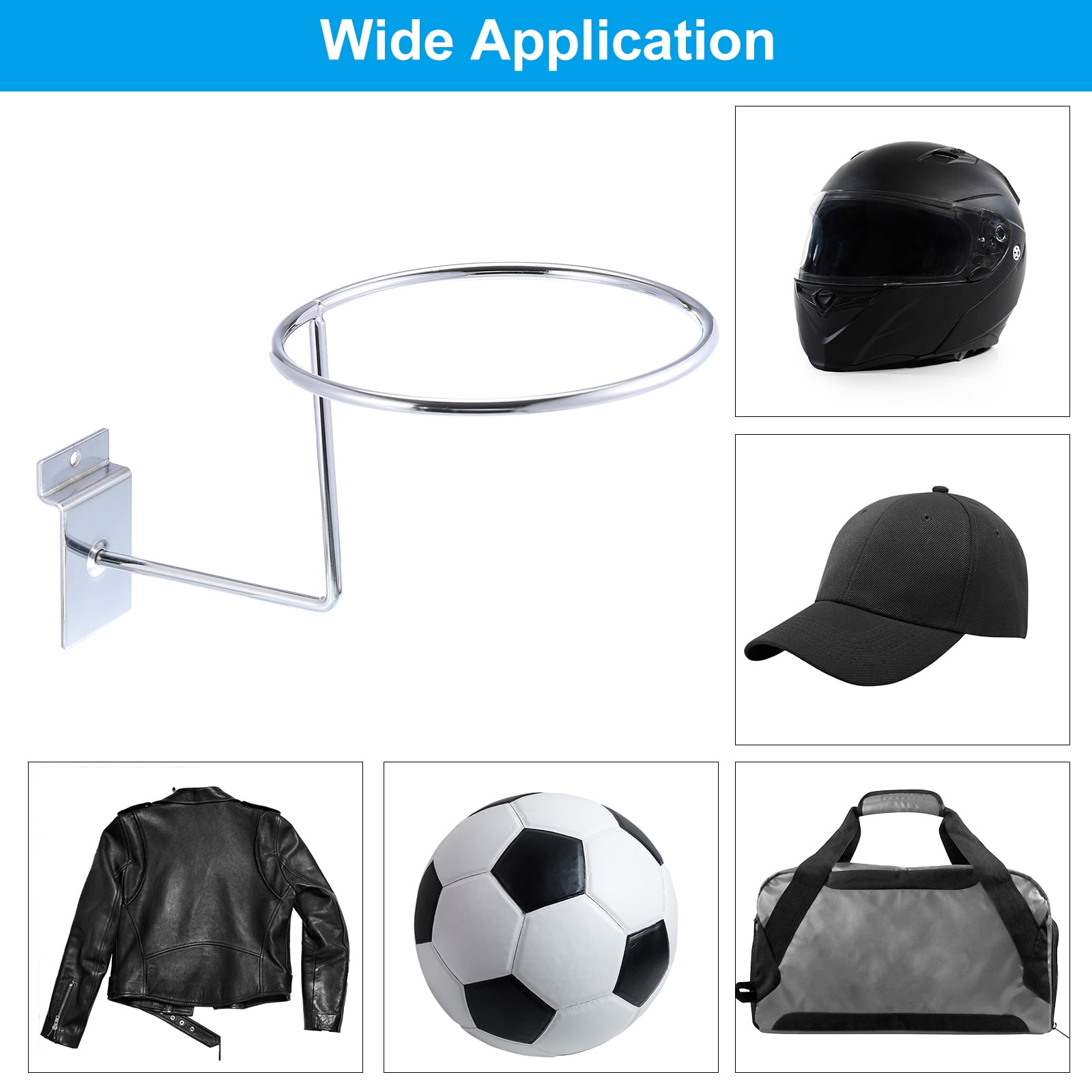 Unique Bargains 2Pcs Motorcycle Helmet Holder Wall Mount for Caps Hats Jacket Basketball