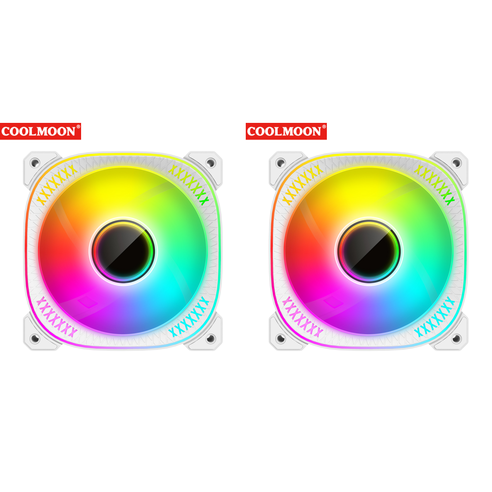 Ventilateur PC LED RGB 120mm - 12V 4Pin Vers 3Pin - Blanc - Neuf