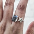 thumbnail image 4 of Natural Labradorite Ring, Rough Labra Gemstone Ring, Birthstone, Star Ring, 925 Sterling Silver, Womens Ring, Christmas, Thanksgiving, Handmade, Statement Jewelry, Rough Gemstone Jewelry, 4 of 5