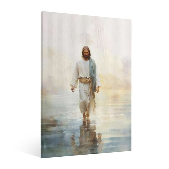 Vintage Jesus Canvas Wall Art Paint Framed, Jesus Pictures Canvas Print Posters Wall Decor, Christian Christmas Wall Art Home Decor for Living & Prayer Room Bedroom Wall Decor Framed