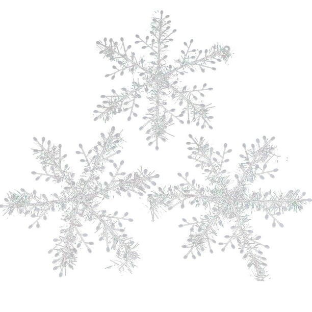 Copo de nieve navideño, cadena de copos de nieve, decoración para árbol de Navidad, colgante, copo de nieve navideño, decoración navideña