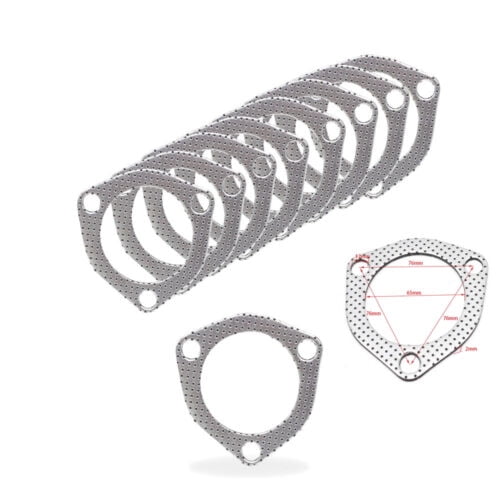 10pcs 2.5" Catback Exhaust Down Pipe Manifold Collector Flange Gasket 3 Bolt