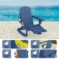 thumbnail image 4 of AreShark Folding Adirondack Rocking Chair,4-in-1 Multifunctional Patio Chair with Retractable Ottoman, Outdoor Chair Wood Texture, Lawn Chair for Porch, Backyard, Pool(Grey), 4 of 9