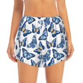 thumbnail image 2 of Balery Beautiful Butterflies Pantalones cortos deportivos para mujer con forro y dos bolsillos, elásticos, para entrenamiento, gimnasio, yoga-Small, 2 of 7
