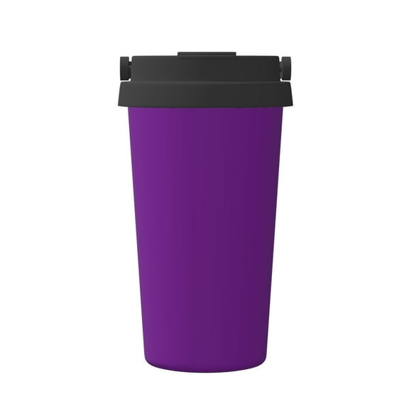 Rateoe Purple Pattern Travel Coffee Mug Tumbler with Flip Lid | Reusable Insulated Stainless Steel Cold Brew Iced Coffee Cup Thermos