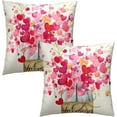 thumbnail image 2 of Valentines Day Pillow Covers 18x18 Inch Valentines Pillow Covers Set of 2 Pink Heart Love Floral Throw Pillows Cover Anniversary Decorative Farmhouse Linen Cushion Covers for Home Sofa Couch Bed, 2 of 6