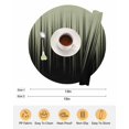 thumbnail image 6 of 15 Inch Round Placemats Set of 4, Sage Green Black Ombre Non Slip Heat Insulation PP Table Mats, Modern Abstract Striped Gradient Washable Place Mats for Kitchen Dining Party Table Decor, 6 of 7
