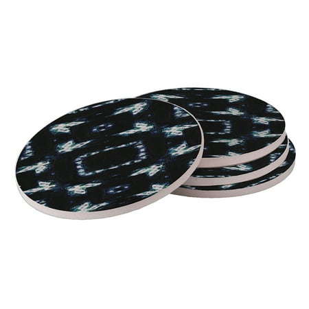 

KuzmarK Retro Fly Coasters for Drinks Absorbent Ceramic Stone Round Cork Backing