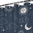 thumbnail image 3 of Dark Blue Sun Moon Cloud Pattern Shower Curtain 72"x84" ,Bathroom Decorative Shower Curtains Set with 12 Hooks,Modern Waterproof Washable Shower Curtain, 3 of 6