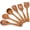 model, variant on 6 Piece Teak Wooden Cooking Utensils Set, Large 6-Piece Set, Rustic Brown, Non-Stick, Easy to Clean, Comfort-Grip, Wooden Spoons for Cooking, Slotted Turner, Spatula, Skimmer, Ladle, Salad Spoon