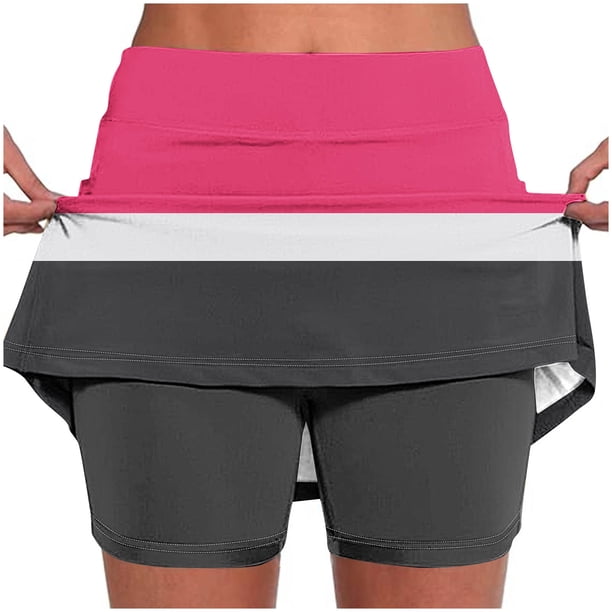 Pantalones Cortos Atléticos de Mujer de Cintura Alta Pantalones Ligeros de Impresión Delgados con Bolsillos