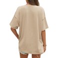 thumbnail image 4 of Summer V Neck Women Short Sleeved Solid T Shirt Tops, 4 of 5