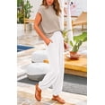 thumbnail image 4 of Conjunto Deportivo PRETTYGARDEN para Mujer 2 Piezas de Punto Caqui y Blanco Talla S, 4 of 8