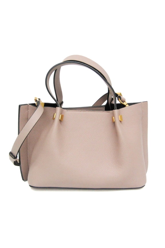Pre-Owned Valentino Garavani V Logo Escape Small Women's Leather Handbag Dusty Pink