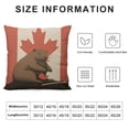 thumbnail image 5 of Beaver on Canadian Flag Plush Pillow Case Square Throw Pillow Cover Soft Decorative Cushion Pillowcases for Sofa Room, 5 of 5
