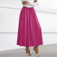 thumbnail image 4 of GUACER Women's Maxi Skirt High Waisted Drawstring Casual A-Line Flowy Long Skirt Lightweight Summer Sleek Swing Skirts, 4 of 7