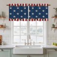 thumbnail image 2 of Country Star Farm Tier Curtains, Red Blue Patriots Stripe American Flag Light Filtering Kitchen Curtains, 2Pcs Rod Pocket Half Window Treatments Panels for Sink Cafe Cabinet Camper 27.5x36 Inches, 2 of 9