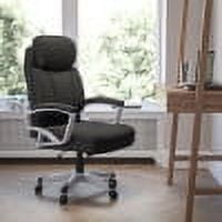 Emma Oliver 500 lb. Big & Tall Black Fabric Executive Swivel Ergonomic Office Chair - Arms