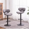 thumbnail image 1 of Roundhill Furniture Masaccio Rembourrage Gris Patinable Réglable avec Base Chromée, Lot de 2, 1 of 5