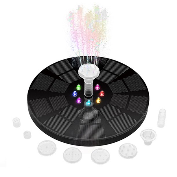 Fuente Flotante Solar Bomba 3W 1600mAh Batería para Jardín/estanque/piscina/pecera