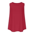 thumbnail image 2 of hoksml Women Round Neck Sleeveless Tank Top Curved Hem Loose Plus Size Casual Tee for Summer Daily Wear, 2 of 7