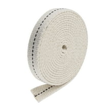 Uxcell Oil Lamp Wick Cotton 1/2 inch Flat Wide 6.56ft Long with Black Stitch for Lighting