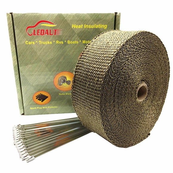 Envoltura térmica de escape LEDAUT Titanium de 15 m para motocicleta