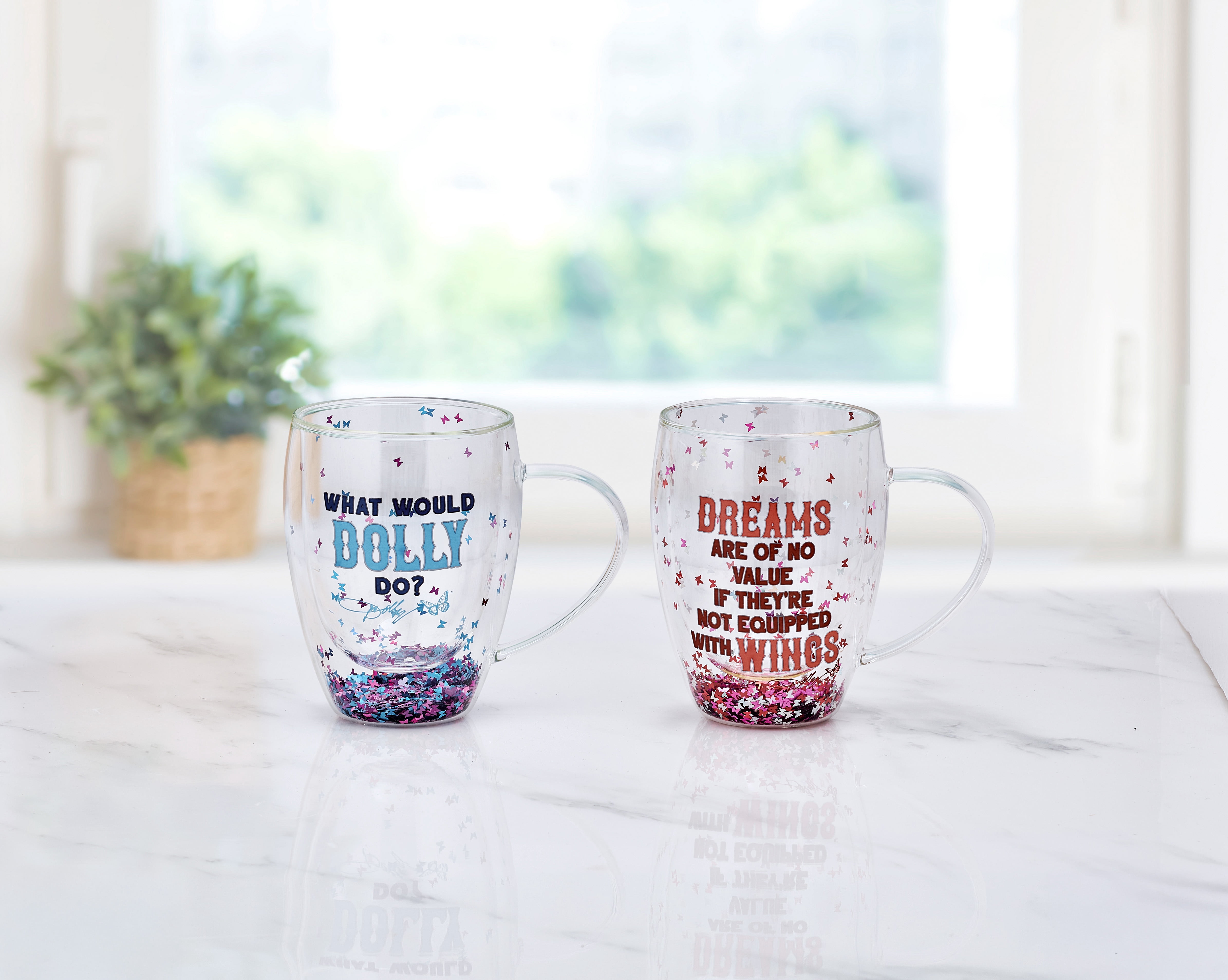 Dolly Parton Double Wall Confetti Mug Set of 2