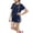 Dark Blue, variant on Edvintorg 2 Piece Outfits for Girls Loose Fit Short Sleeve Crewneck Casual Athletic Shirt and Boyshort Kids Clothes Girls Size 3-14