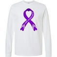 thumbnail image 3 of Inktastic Cure Alzheimer's Purple Heart Ribbon Long Sleeve T-Shirt, 3 of 5