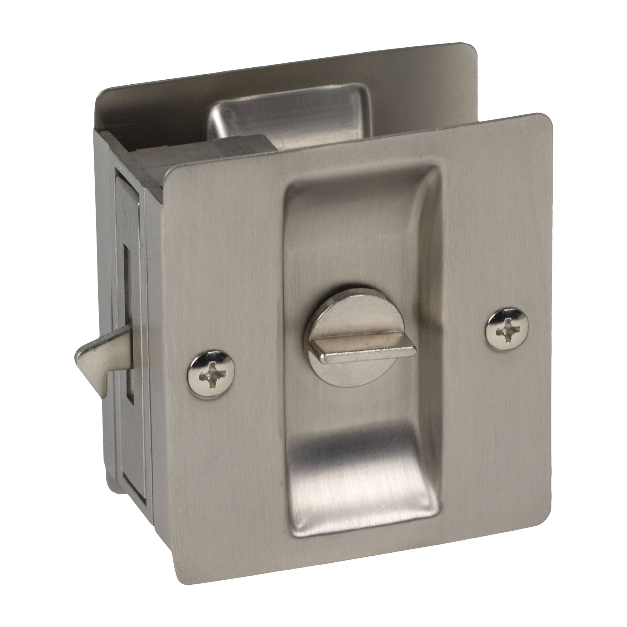 Satin Nickel Pocket Sliding Door Hardware Privacy Handle