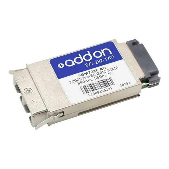 AddOn Netgear AGM721F Compatible GBIC Transceiver - SFP (mini-GBIC) transceiver module - GigE - 1000Base-SX - 850 nm