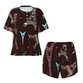 thumbnail image 4 of Picia Eiffel Tower Pajamas Sets for Women Soft Short-Sleeved Pjs with Lounge Shorts Two Piece Sleepwear-X-Large, 4 of 9