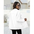 thumbnail image 4 of GHSDFBB Women's Oversized Mid Long Denim Jacket Jean Biker Coat, 4 of 7