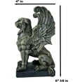 thumbnail image 3 of ANHXN Muscular Stoic Lion Gargoyle with Griffin Wings Crouching On Pedestal Decorative Statue, 3 of 8