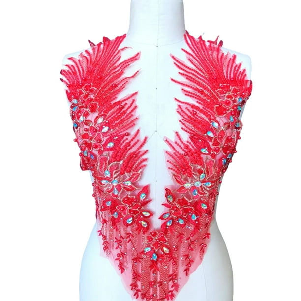 Monstrate Múltiples opciones de color para apliques de encaje para combinar fácilmente con proyectos. La mano de obra es exquisita. Artesanía rojo un