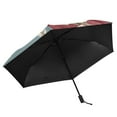 thumbnail image 5 of Cute Girl with Rose Compact Sun Umbrella Windproof Travel Umbrellas for Rain Strong Portable UV Protection, 5 of 8