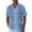Sky Blue, variant on Men Vintage Button Down Bowling Shirts Short Sleeve Summer Beach Shirt Camisas,Size M-4XL