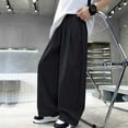 thumbnail image 5 of HAPIMO Boys Kids Drapey Wide Leg Pants Elastic Waist Lightweight Trousers for Loungewear and Daily Wear Black 120, 5 of 6