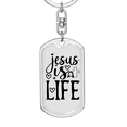 thumbnail image 5 of Jesus Is Life Christian Stainless Steel or 18k Gold Premium Swivel Dog Tag Keychain, 5 of 16
