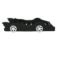 thumbnail image 3 of Twin Size Race Car-Shaped Platform Bed with Wheels,Black, 3 of 12