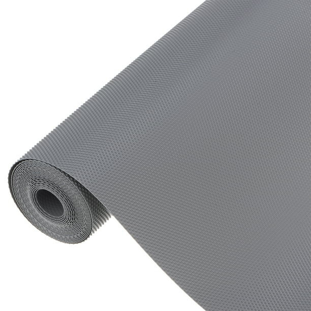 Forro de estante, forro de cajón antideslizante 15-3/4" x 118-1/8" forro de material EVA con patrón de diamante para cocina, gris