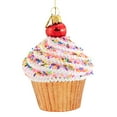 thumbnail image 2 of Huras Rainbow Sprinkled Cupcake Glass Ornament Sweets Pastry Cake S543, 2 of 3