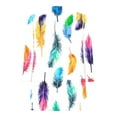 thumbnail image 4 of Penkiiy Chemises Demi-Fermeture Éclair pour Femmes Imprimé Plumes Col en V Tunique Manches 3/4 Roulable Décontracté Tendance 2TG Multicolore, 4 of 5
