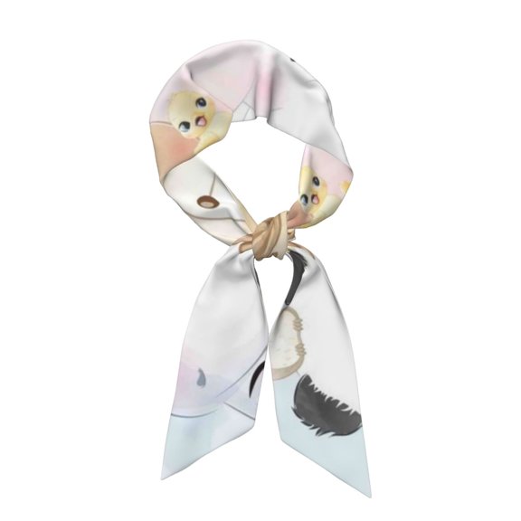 Easygdp Cute Animals Neck Scarf Printed Scarves Head for Women'S Fashion Satin Scarfs For Bag Hair for Dating, Travel