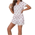 thumbnail image 2 of NominalSnug Womens Pajama Sets 2 Piece Cute Pj Sets Short Sleeve Shirt and Shorts Soft Sleepwear Loungewear, 2 of 6