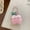 Pink and white striped apple bead chain 5cm, variant on New Korean ins pink heart bear and rabbit bead chain keychain, sweet and cute accessory, versatile bag pendant for women