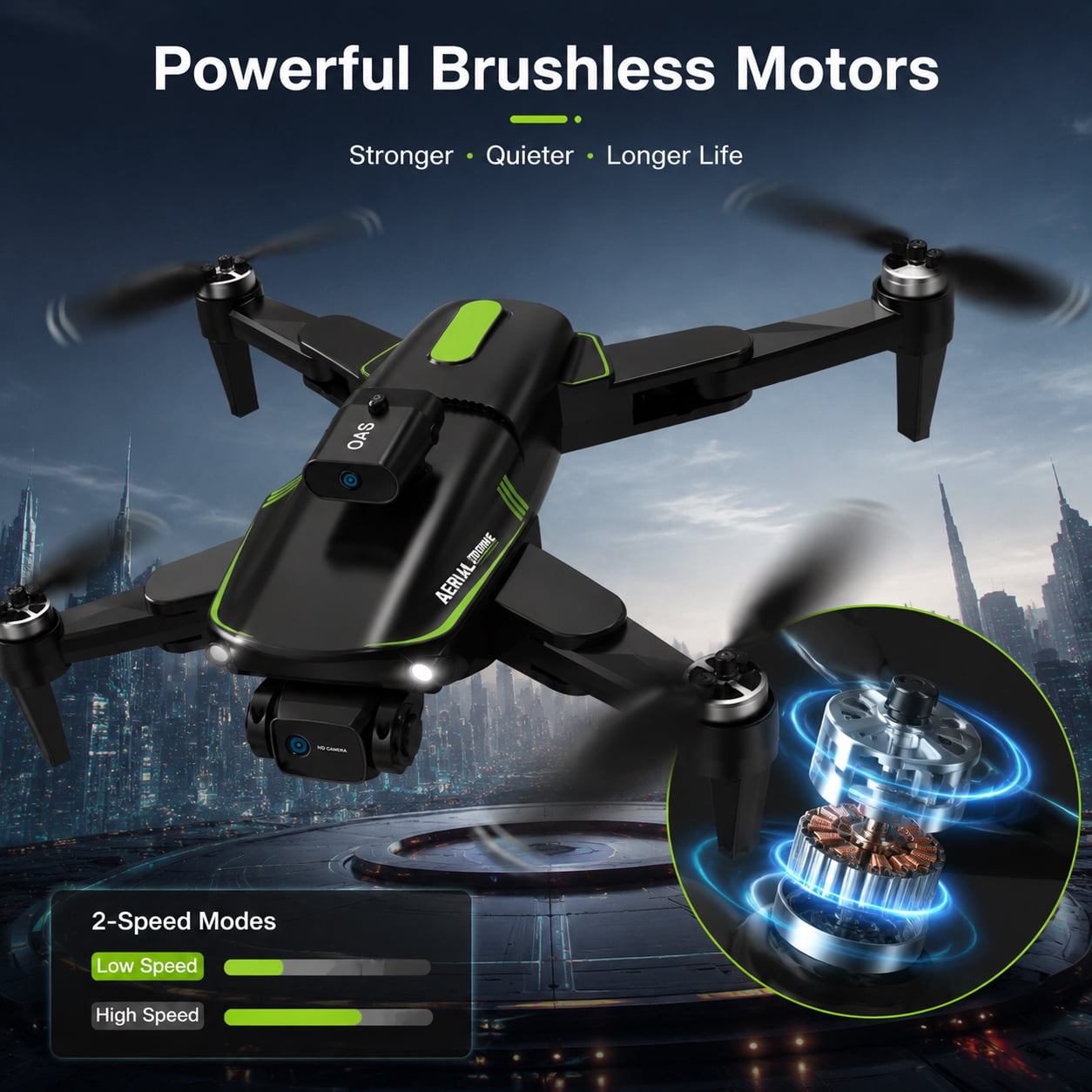 VILINICE 1080P Drone with Cameras for Adults, Foldable FPV Quadcopter with Brushless Motor, Obstacle Avoidance, Gesture & Trajectory Control, Headless Mode, Video HD Dual-Camera Drones for Beginners