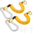 thumbnail image 1 of 2PCs Breakaway Trailer Cable 4ft, Trailer Brake Safety Cable Heavy Duty Stainless Steel Spring Towing Coiled Wire, Replacement Trailer Break Away Switch Safety Lanyard for RV Trailer Camper Boat, 1 of 8