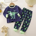 thumbnail image 2 of HCNTES Toddler Baby Boy Loungewear Clothes Kids Soft Long Sleeve Shirt & Pants 2Pcs Fall Winter Outfits for Little Boys Cute Pajamas Sleepwear Outfits Set(Green,5-6 Years), 2 of 6